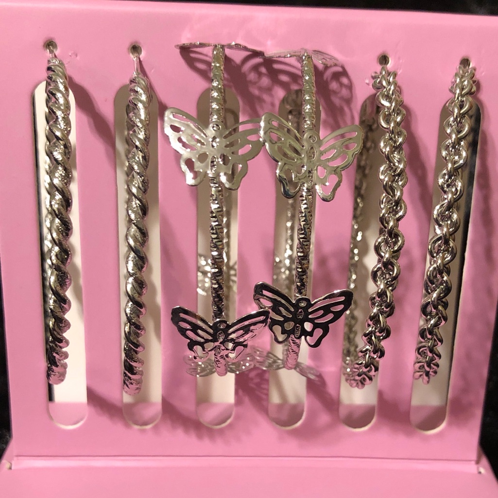 3/$40 Rampage Silver Hoops - Set Of 3 Pairs